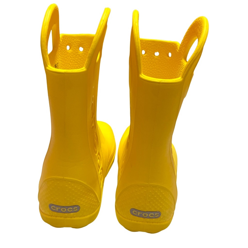CROCS Kids Bright Yellow Rain Boots - Picture 4 of 8